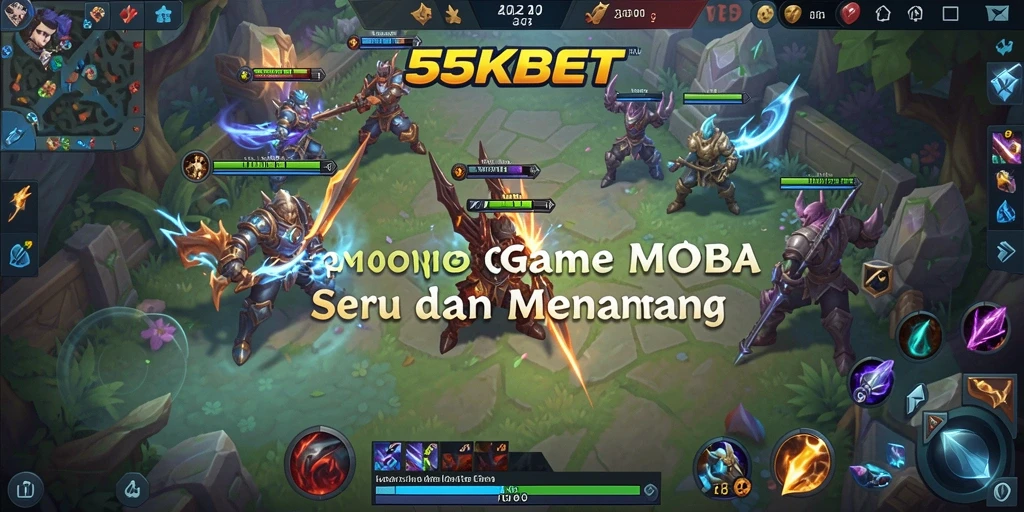 Tangkapan layar gameplay 55KBET dengan pertarungan hero yang seru.