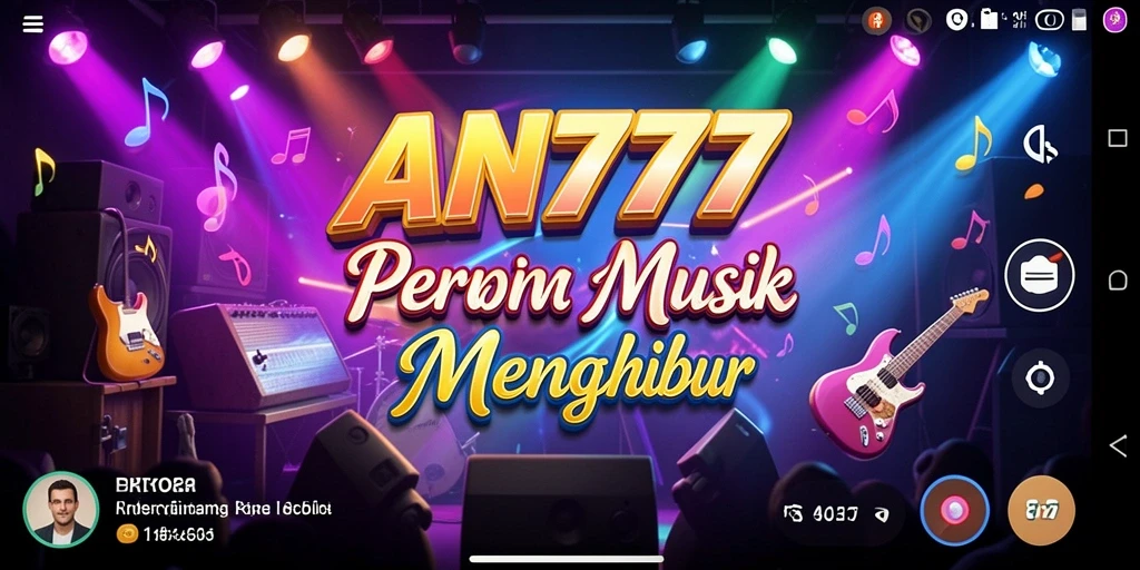 Tangkapan layar AN777 menampilkan gameplay musik yang seru dan menantang.