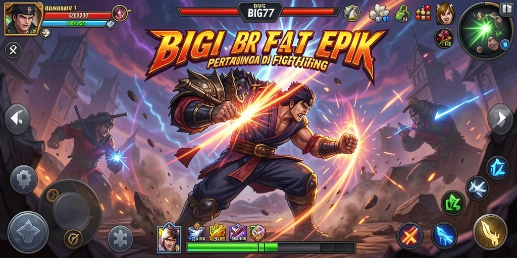 Tampilan utama gameplay BIG77 dengan aksi pertarungan seru.