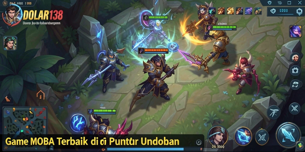 Tampilan gameplay seru DOLAR138 dalam pertarungan MOBA.