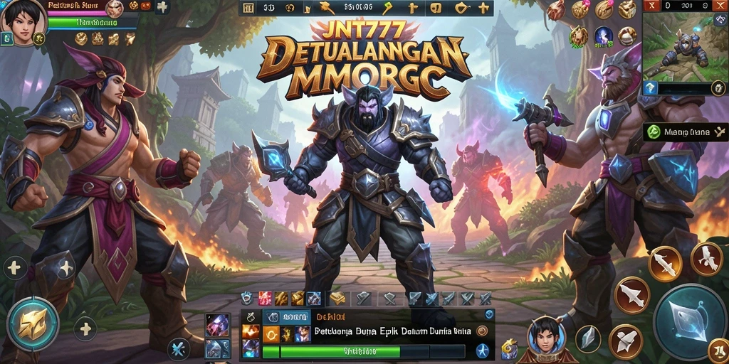 Screenshot gameplay JNT777 menampilkan aksi perang yang mendebarkan dalam dunia MMORPG.