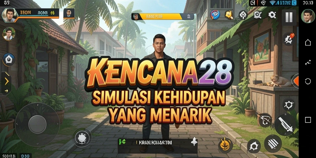 Screenshot gameplay KENCANA28 menunjukkan interaksi karakter yang dinamis.