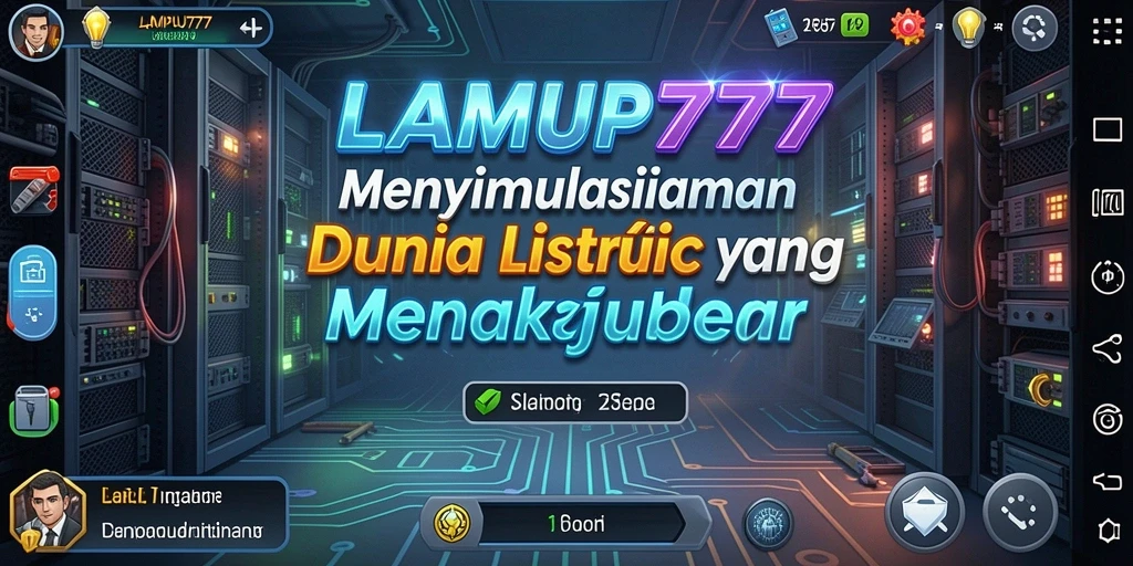 Tampilan gameplay menakjubkan dari LAMPU777 dengan elemen elemen listrik.