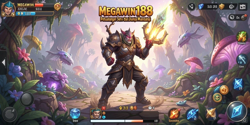 Tampilan gameplay seru MEGAWIN188 yang menantang di dunia fantasi.