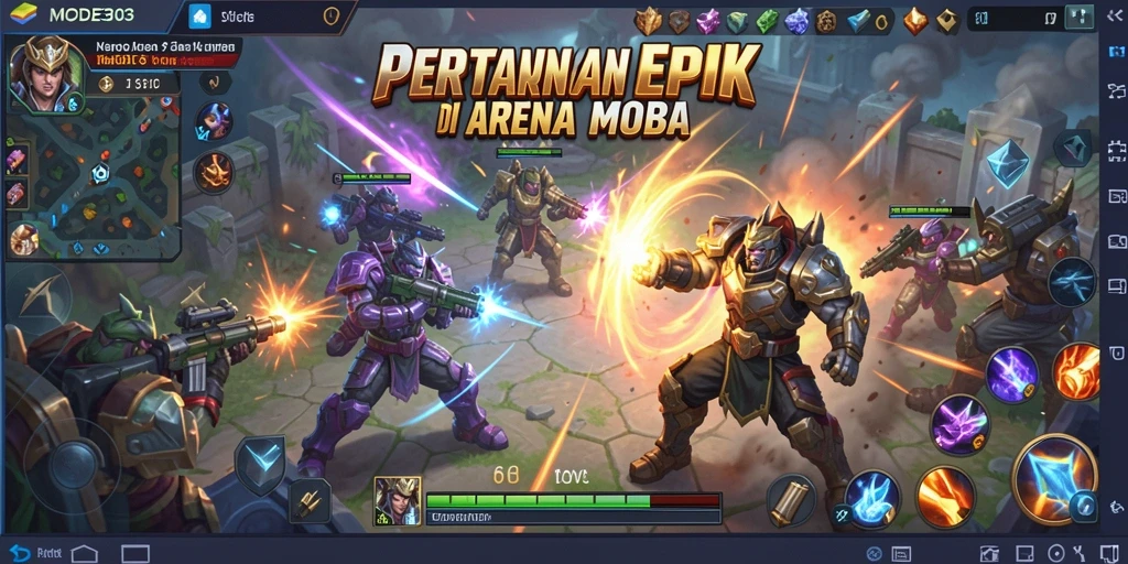 Gameplay seru di arena pertempuran MODE303.