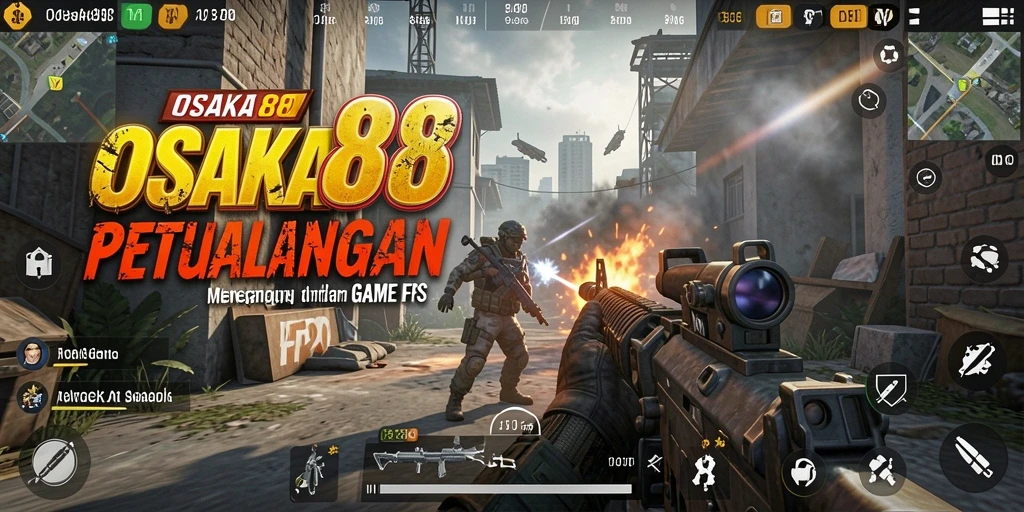 Tampilan gameplay menegangkan dalam OSAKA88 yang seru.