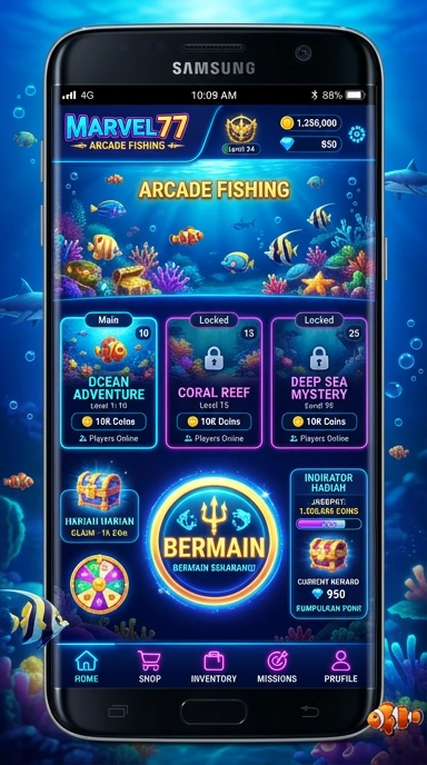 Antarmuka aplikasi marvrl77 yang user-friendly.